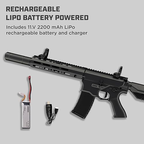 Miniatura 4 de Barra Airguns 400e Gen 2 Kit de pistola BB completamente automática con batería, incluye batería LiPo y cargador, rifle BB eléctrico totalmente