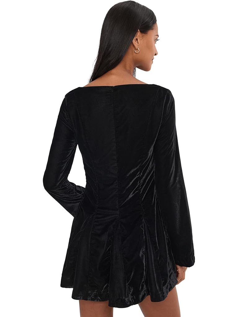 Black Free People Linney Velvet Mini