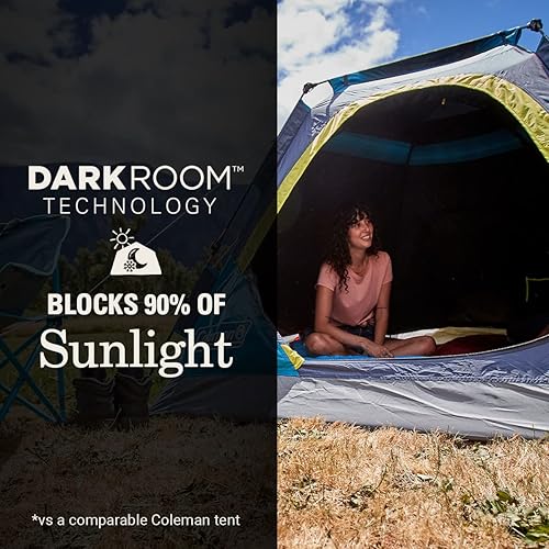 Miniatura 3 de Coleman Camp Burst 4-Person Camping Tent, Umbrella-Style Pop-Up Tent with 45s Easy Setup, Dark Room Option Available, Tub Floor and Taped Seams Keep