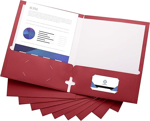 Miniatura 6 de Paquete de 10 carpetas de dos bolsillos, color rojo, carpetas de papel grueso fuerte, para tamaño carta, por ACTIVITYya