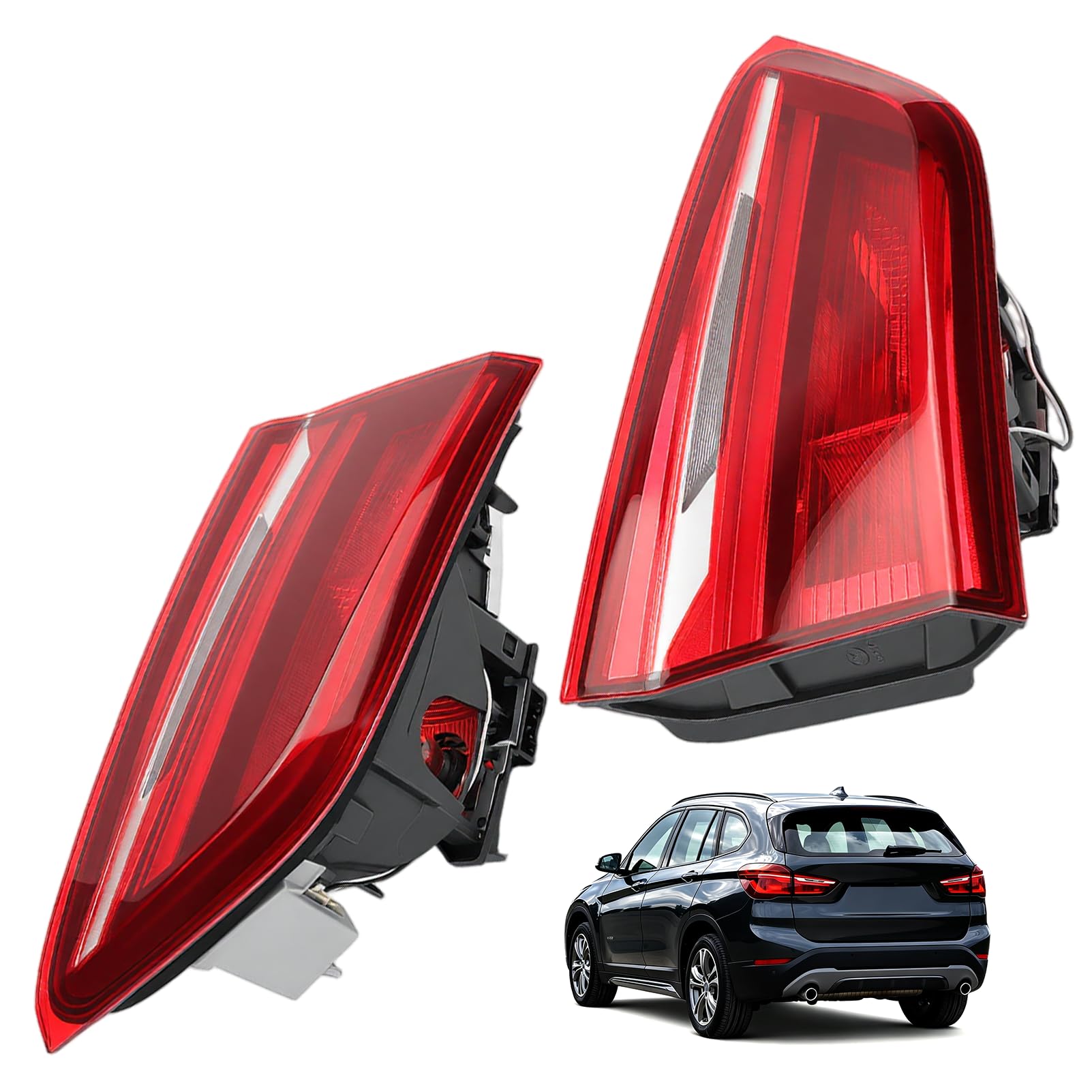 Fanali Posteriori Sinistro e Destro per BMW X1 F48 2014-2022 Luce Freno Luce di Posizione Sostituzione 63217350697 63217350698 1 Paio (Sinistro e Destro)