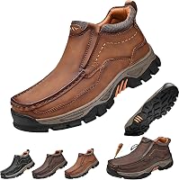 Men's Handmade Genuine Leather Orthopedic Walking Boots - Waterproof Arch Support, Wide Toe Box, Non-Slip Outdoor Trekking