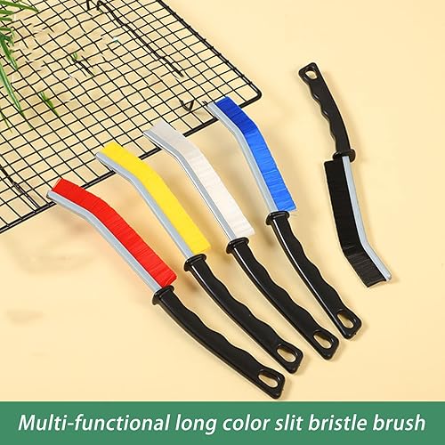 Miniatura 3 de Cepillo de limpieza de hendiduras 5 piezas, herramienta de limpieza de grietas, 5 colores para limpiar los rincones muertos del baño, cepillo