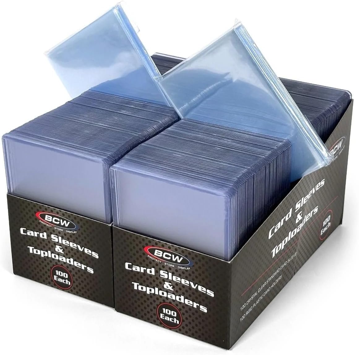 BCW Card Sleeves and Toploaders for Card Combo - 200 Count | Top Loaders and Acid-Free Penny Sleeves | Great for Football, Magic: The Gathering, Pokémon, and Baseball Card Protectors
