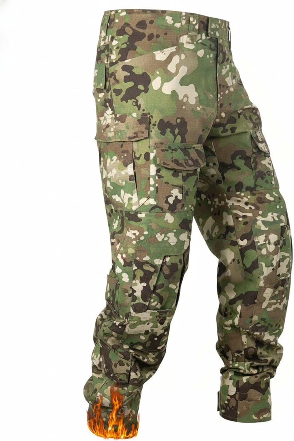Men's Fleece Lined Tactical Pants Thermal Camo Cargo Pants Winter Waterproof Hiking Pants Insulated Work Pants