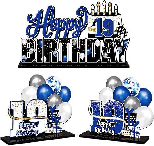 Miniatura 8 de LINGTEER Juego de centros de mesa de acrílico dorado con texto en inglés "Happy 50th Birthday", decoraciones de regalo para fiestas de cumpleaños 50