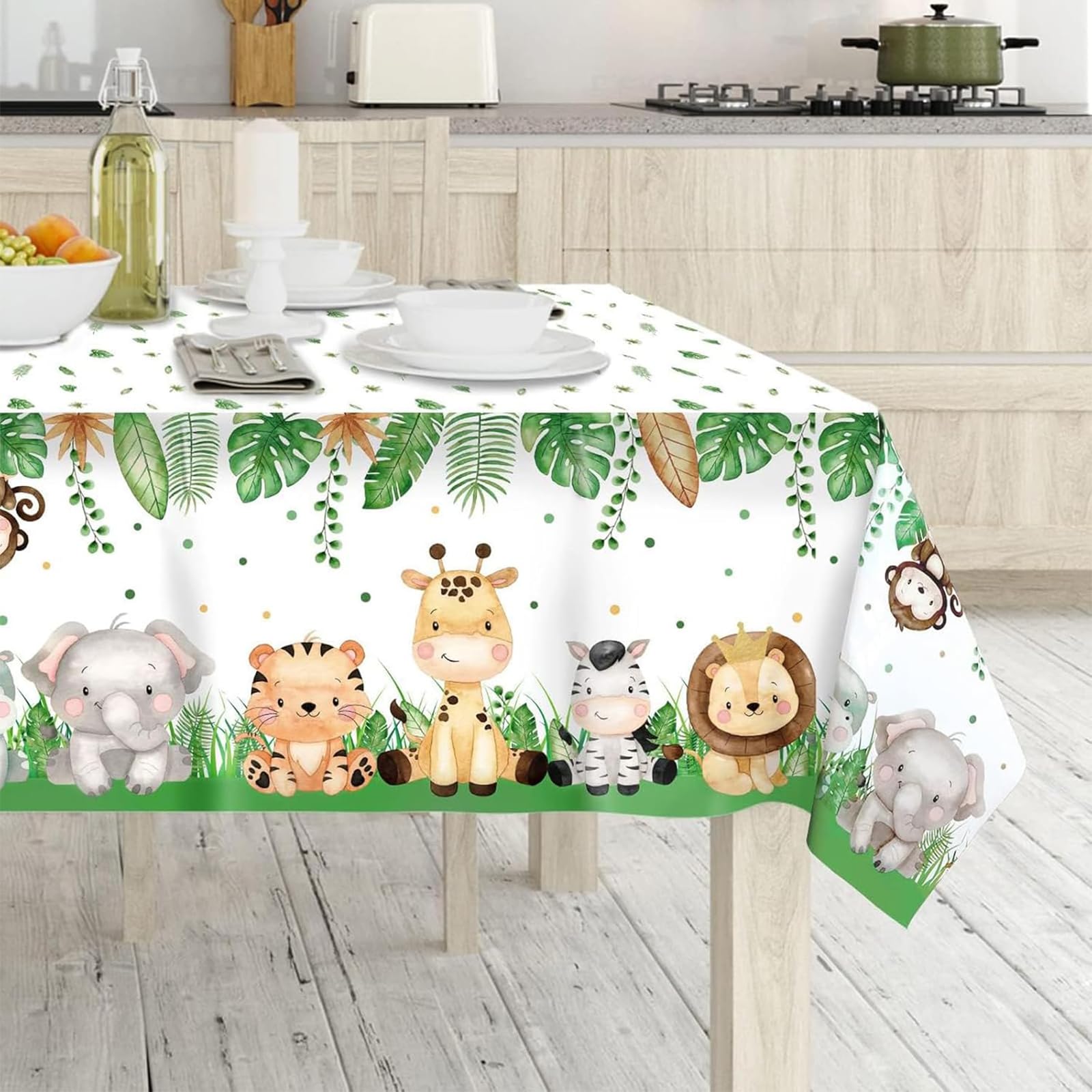YOYEAH Jungle Feest Tafelkleed – 2 Stuks 137x274 Cm – Wild One Verjaardag Decoratie Voor Kids