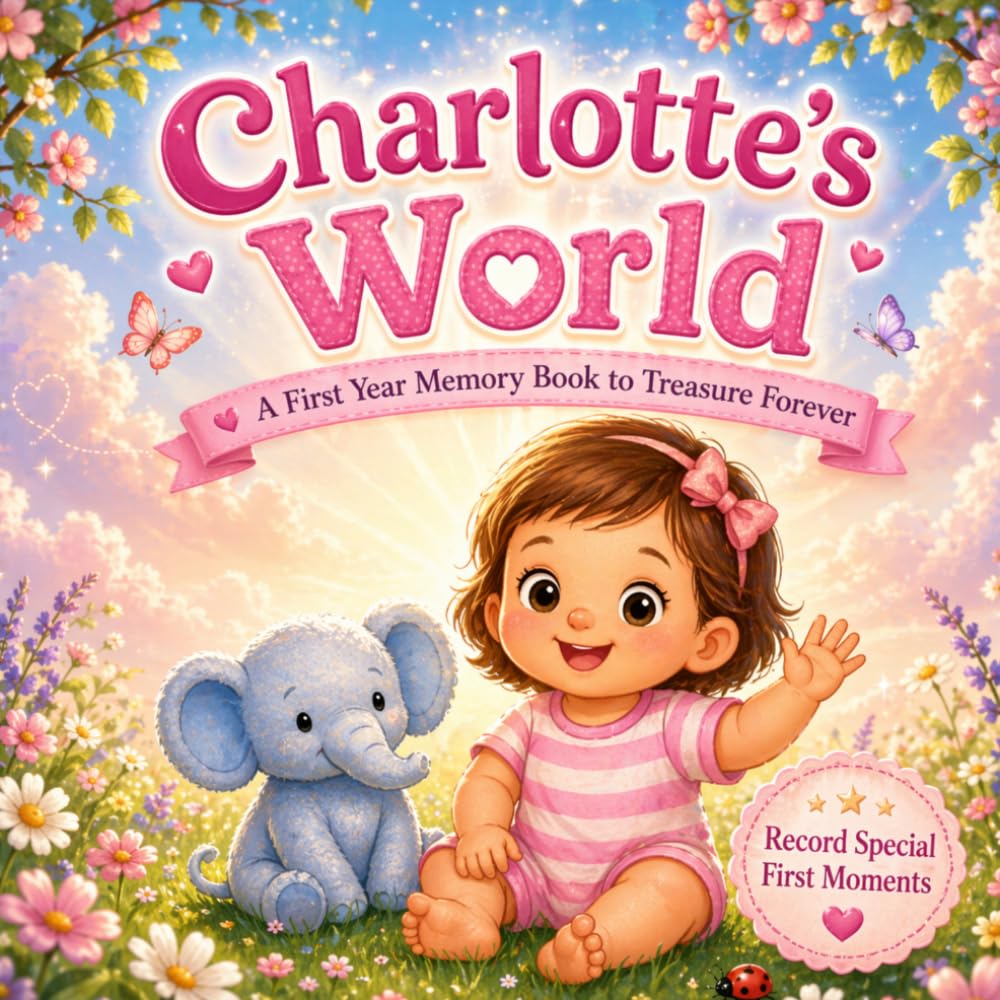 Charlotte’s World: A Personalized First Year Milestone Book for Baby Girls (Three Hearts Personalized Name Books: Charlotte)