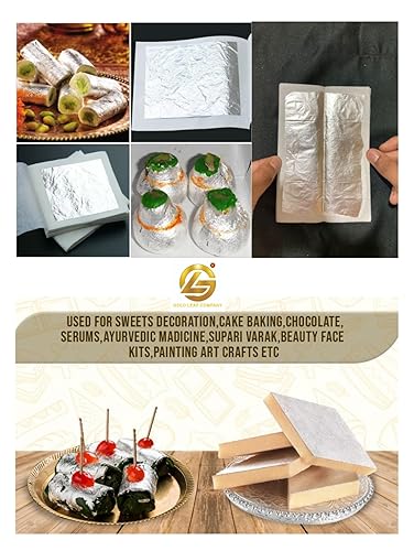 Miniatura 5 de Hoja de hoja de plata, 99.9% hoja de plata pura Varakh hojas de 75 piezas 5 x 3 pulgadas para dulces Deco, hornear pasteles, chocolate, supari,