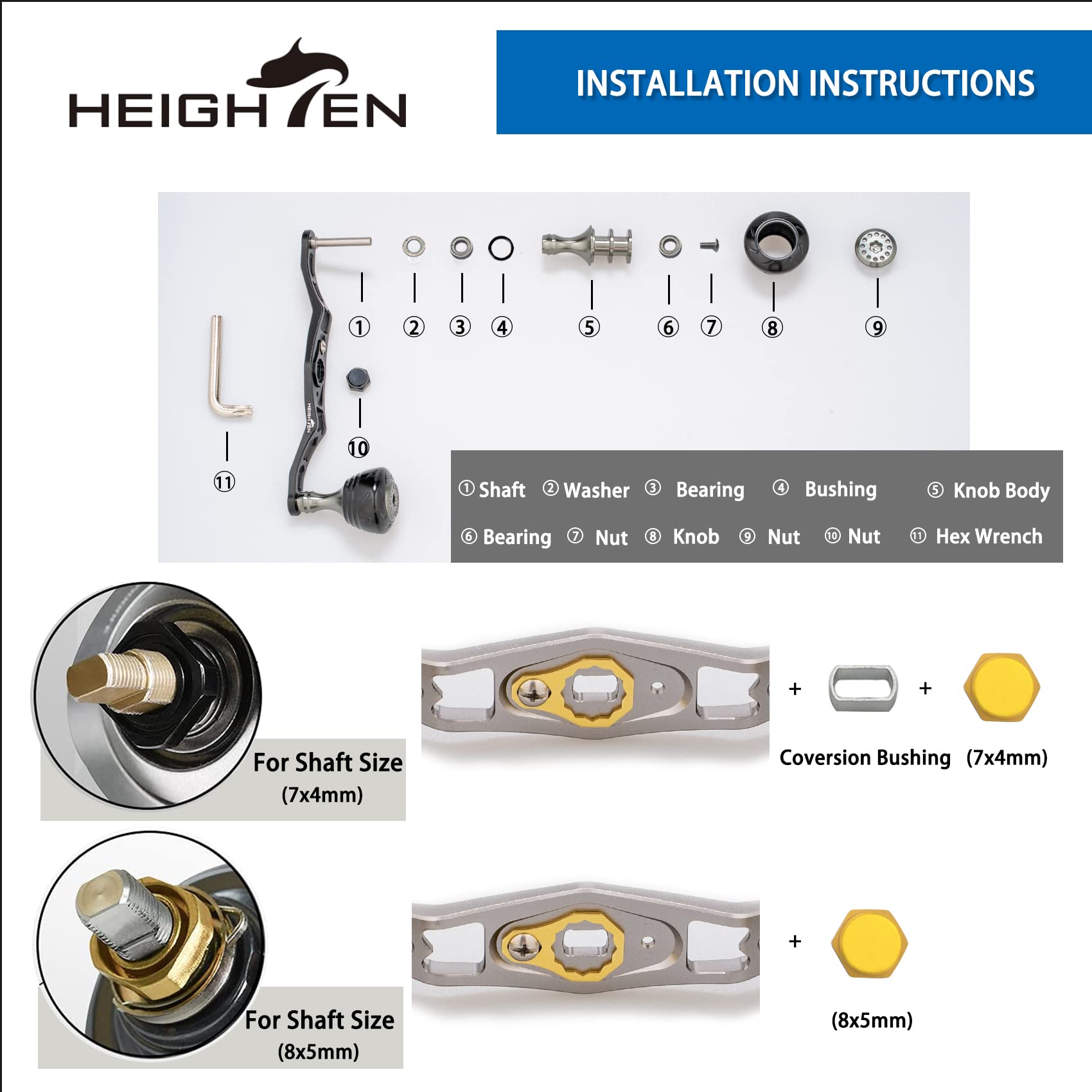 Amazon.com: HEIGHTEN 120mm Fishing Reel Handle for Shimano Daiwa