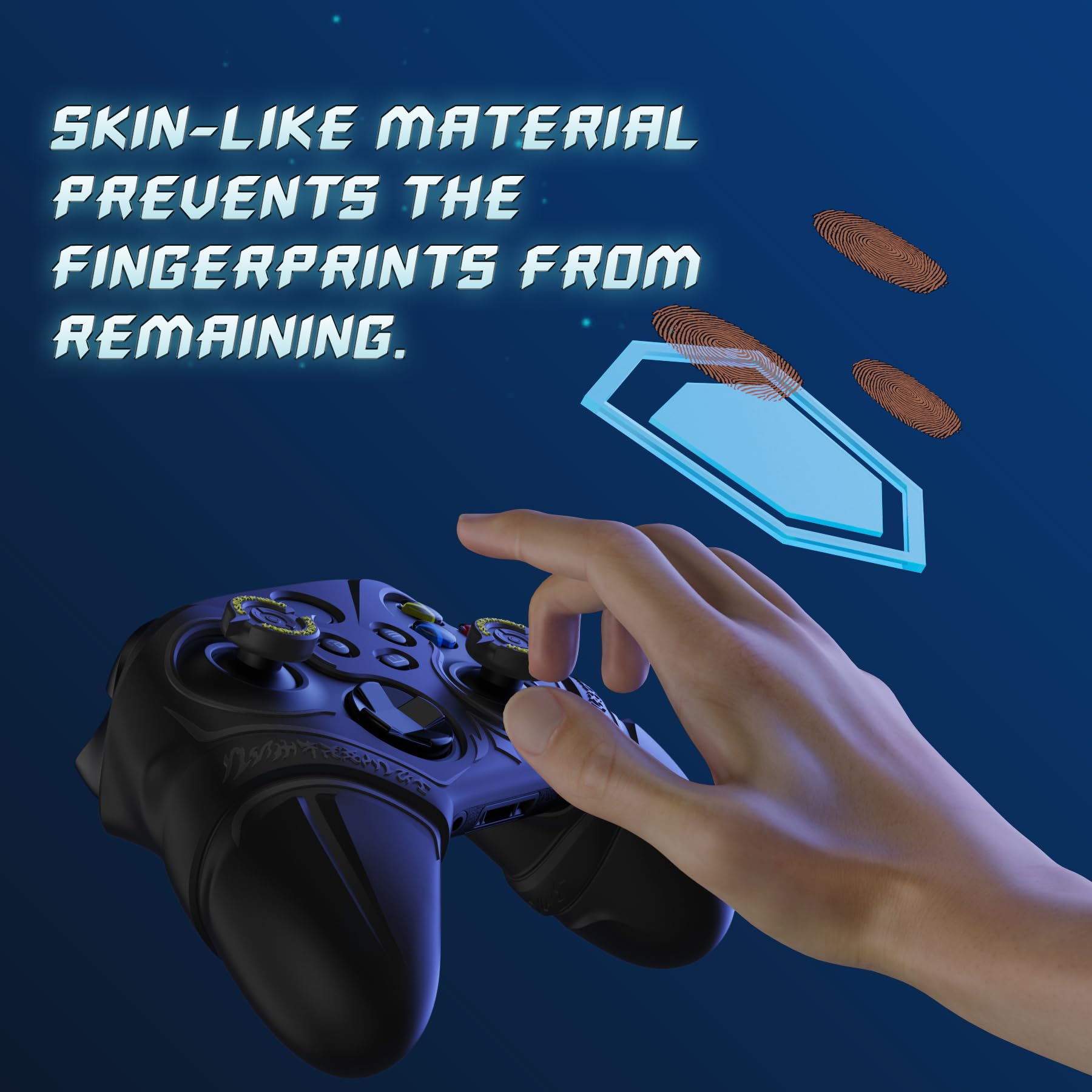 PlayVital Cover Controller per Xbox Series X/S Joystick, Custodia Skin Silicone Grip Antiscivolo & Copri Levette Analogiche & Adesivi per Xbox Core Wireless Controller, Runes, Nero