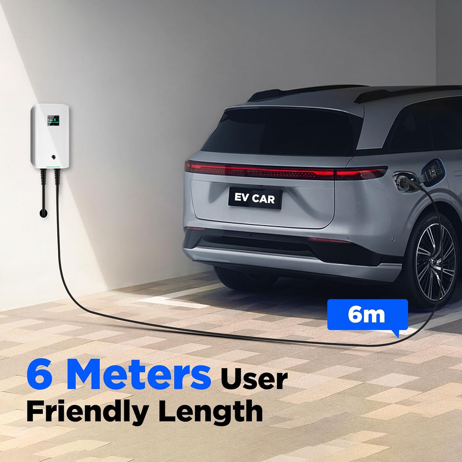 Chargeur EV triphasé 22 kW - câble et connectique