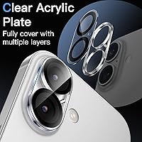 Vista 3 de JETech Protector de lente de cámara para iPhone 17 de 6.3 pulgadas, vidrio templado 9H, antiarañazos, compatible con fundas, no afecta las tomas