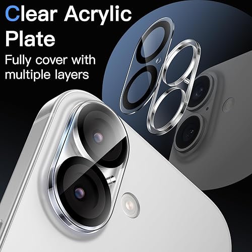 Miniatura 3 de JETech Protector de lente de cámara para iPhone 17 de 6.3 pulgadas, vidrio templado 9H, antiarañazos, compatible con fundas, no afecta las tomas
