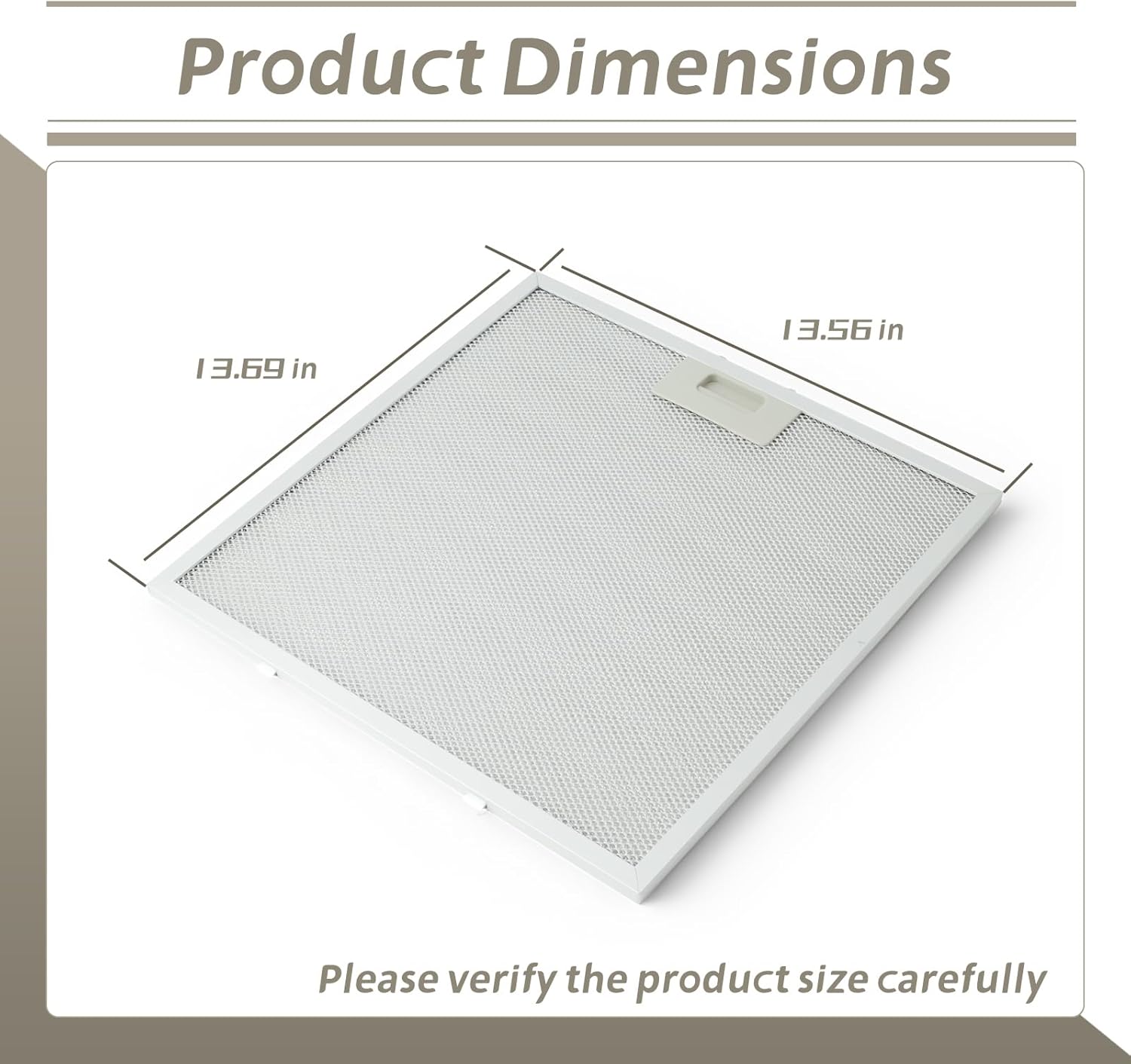 2-Pack Grease Filter 13.56in x 13.69in Compatible with Winflo Range Hood Aluminum Mesh Filters Parts with Stainless Steel Frame and Sprint Activated Latch