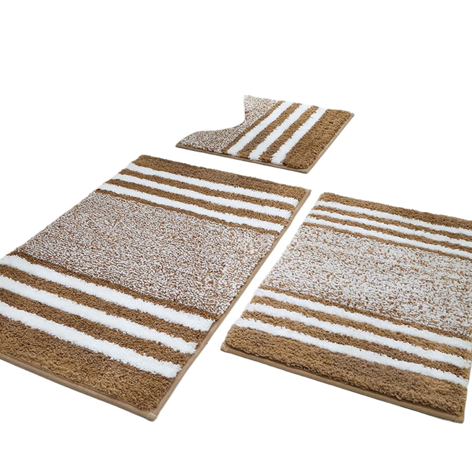 ZBIianxer Washable Bathroom Carpet Set Soft Polyester Fiber Slip Resistant for Toilet Floor Comfortable and Sturdy Machine Washable Carpet