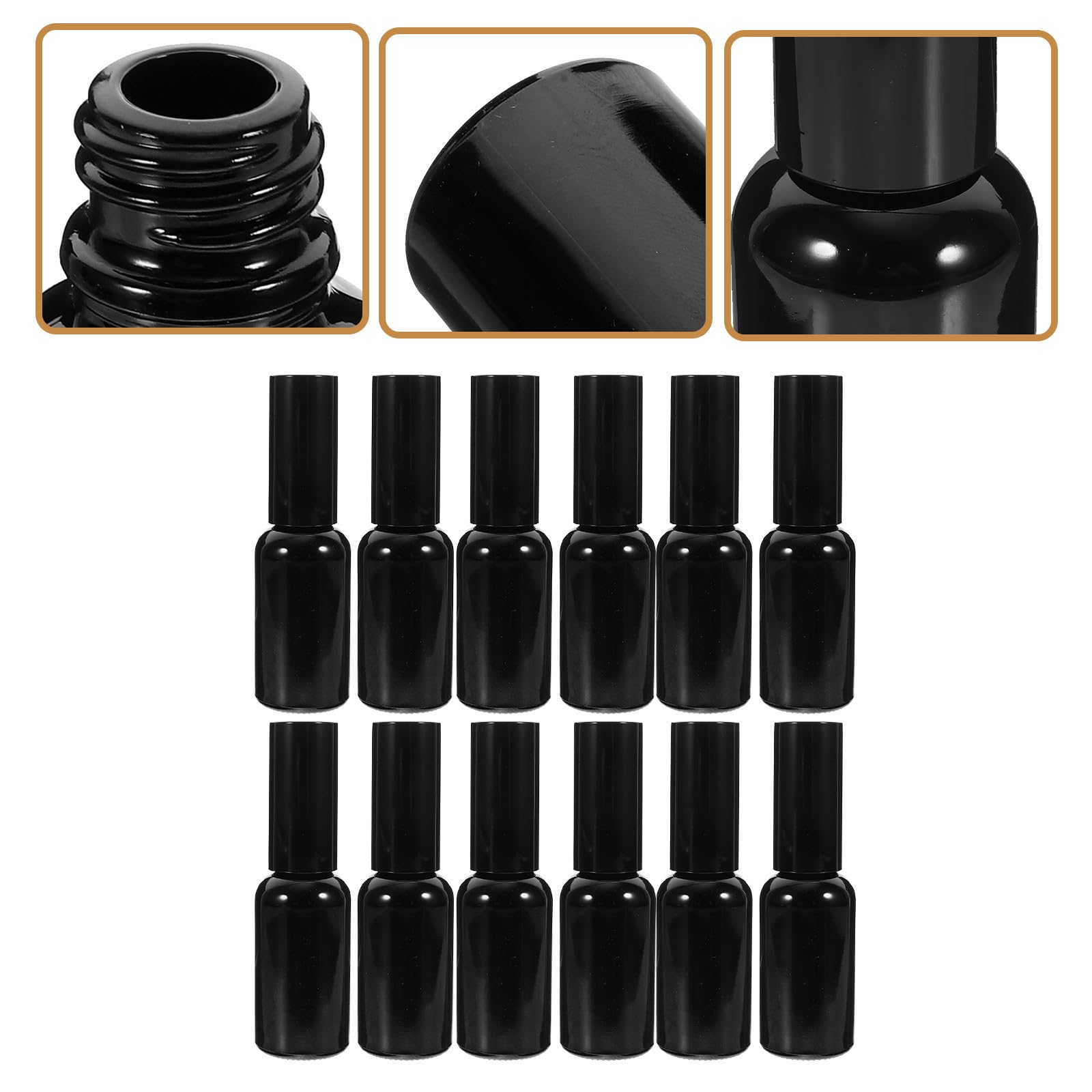 INOOMP 12 Stück Schwarze Glas Parfüm Reiseflasche 30ml Nachfüllbare Sprühflasche mit Luftdichtem Verschluss und Einfachem Gebrauch für Reisen und Kosmetik