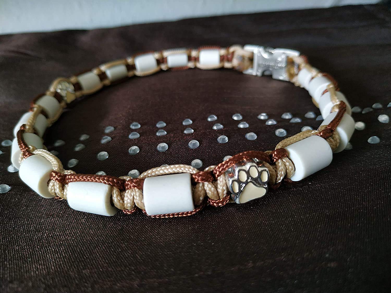céramique EM - Collier paracord pour chien - coupe sur mesure - désormais possible avec prénom - veuillez prendre en compte le descriptif !