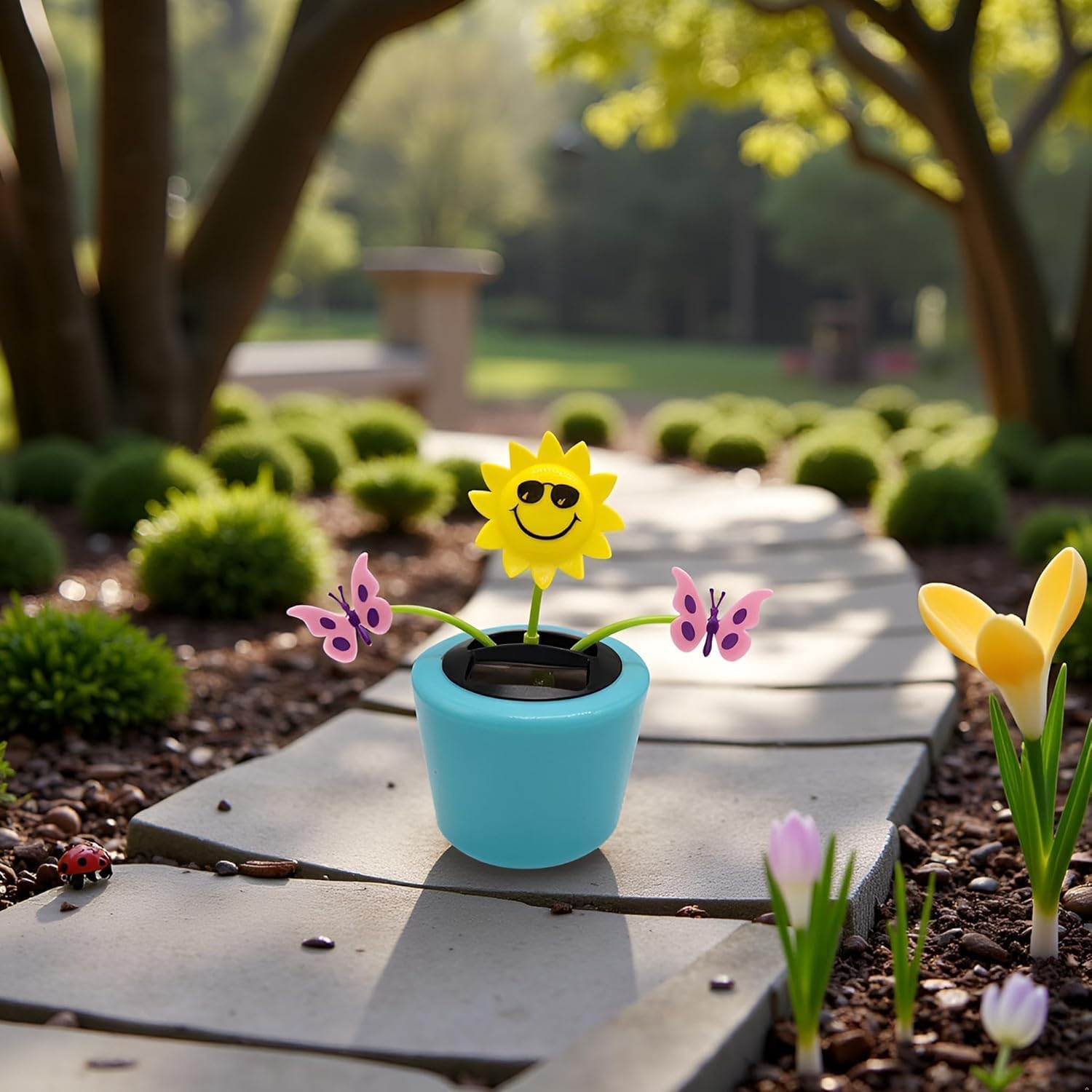 Cute Solar Dancing Flowers Swinging,Solar Dancing Flower, Swinging Sunflower Bobblehead, Car Dashboard Decor, Home Window Decoration, Solar Power Kits