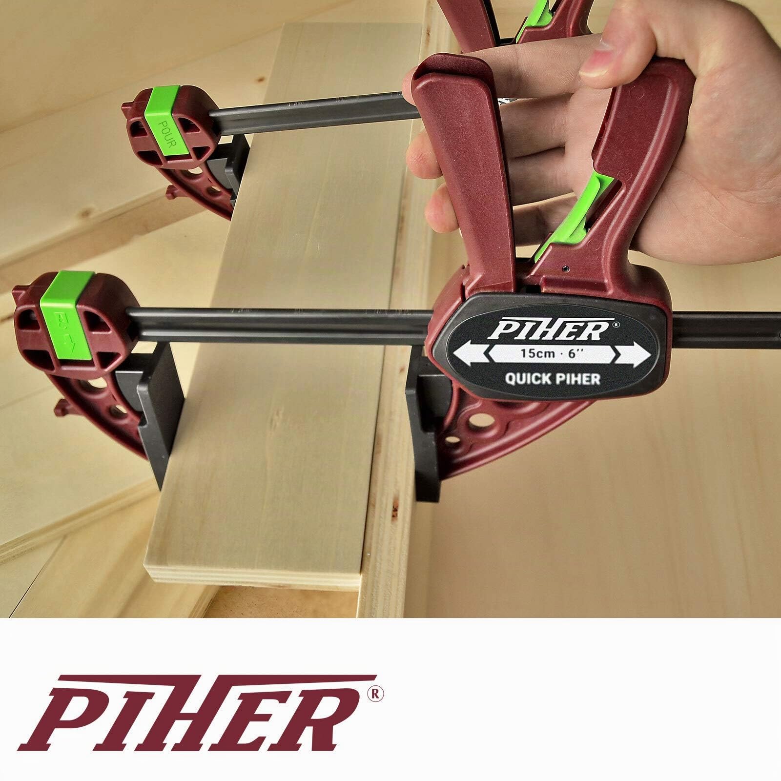 Piher Lot de 2 serre-joints à une main extra rapides 60 cm