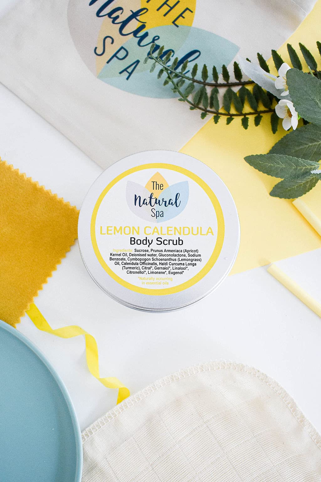 Lemon Calendula Body Scrub 200g - plastic free - Made in the UK - Image 2