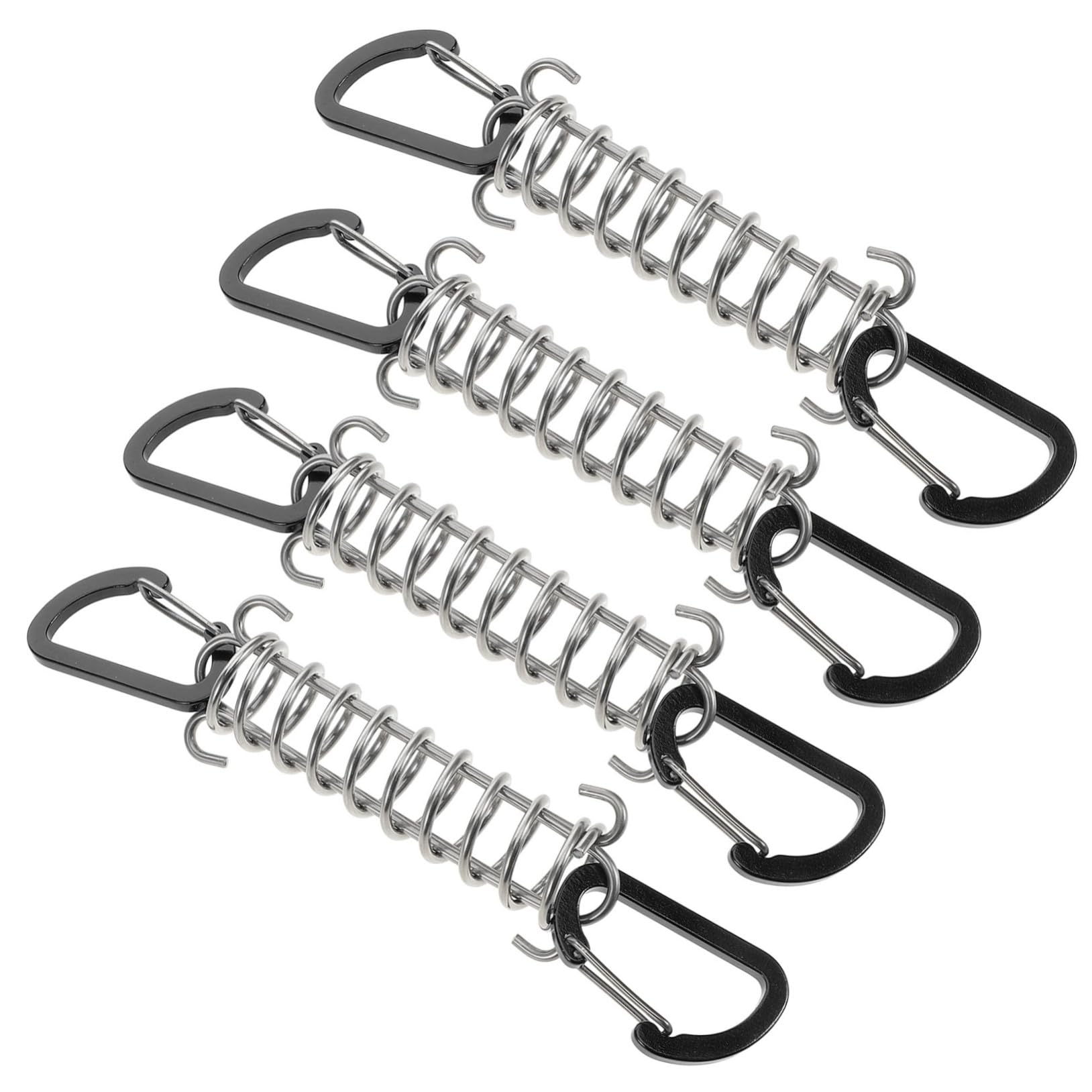 Toddmomy Multi-Function Tent Wind Rope Buckles with Shock Absorbing Springs and Hooks Portable Rope Tighteners for Outdoor Camping Tent and Awning Setup 4 Pack