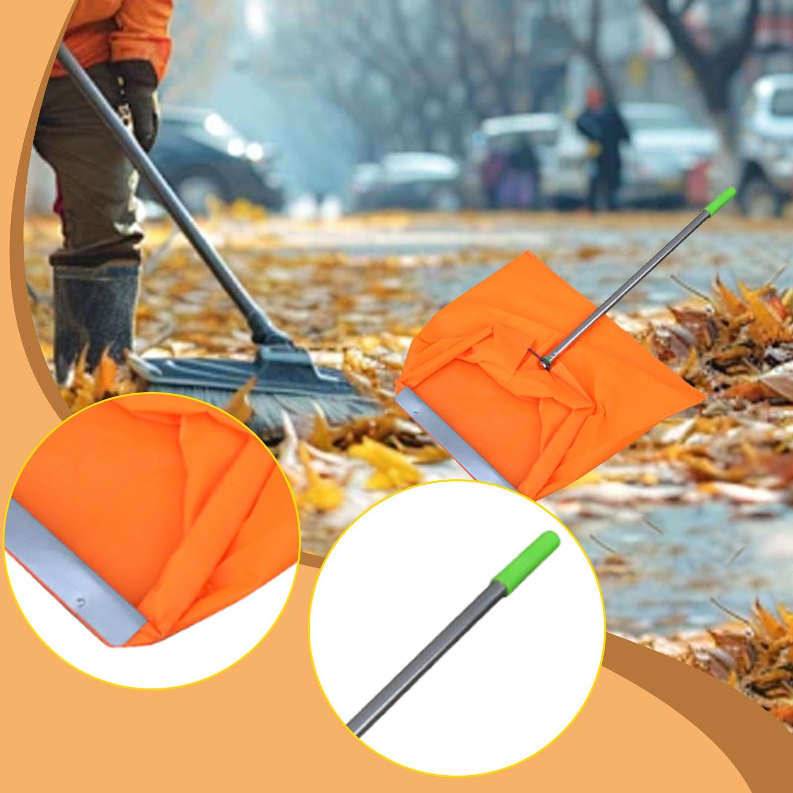 Gralara à Feuilles de Type Pelle à poussière Coupe-Vent pour déchets de Jardin pour Les Travailleurs pour Les débris, Poignée Verte
