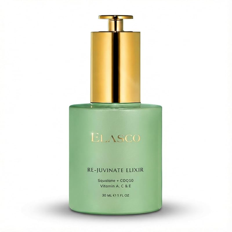 Óleo facial ELASCO RE-JUVENATE Elixir com esqualano, CoQ10 e vitaminas A, C e E, 30 mL