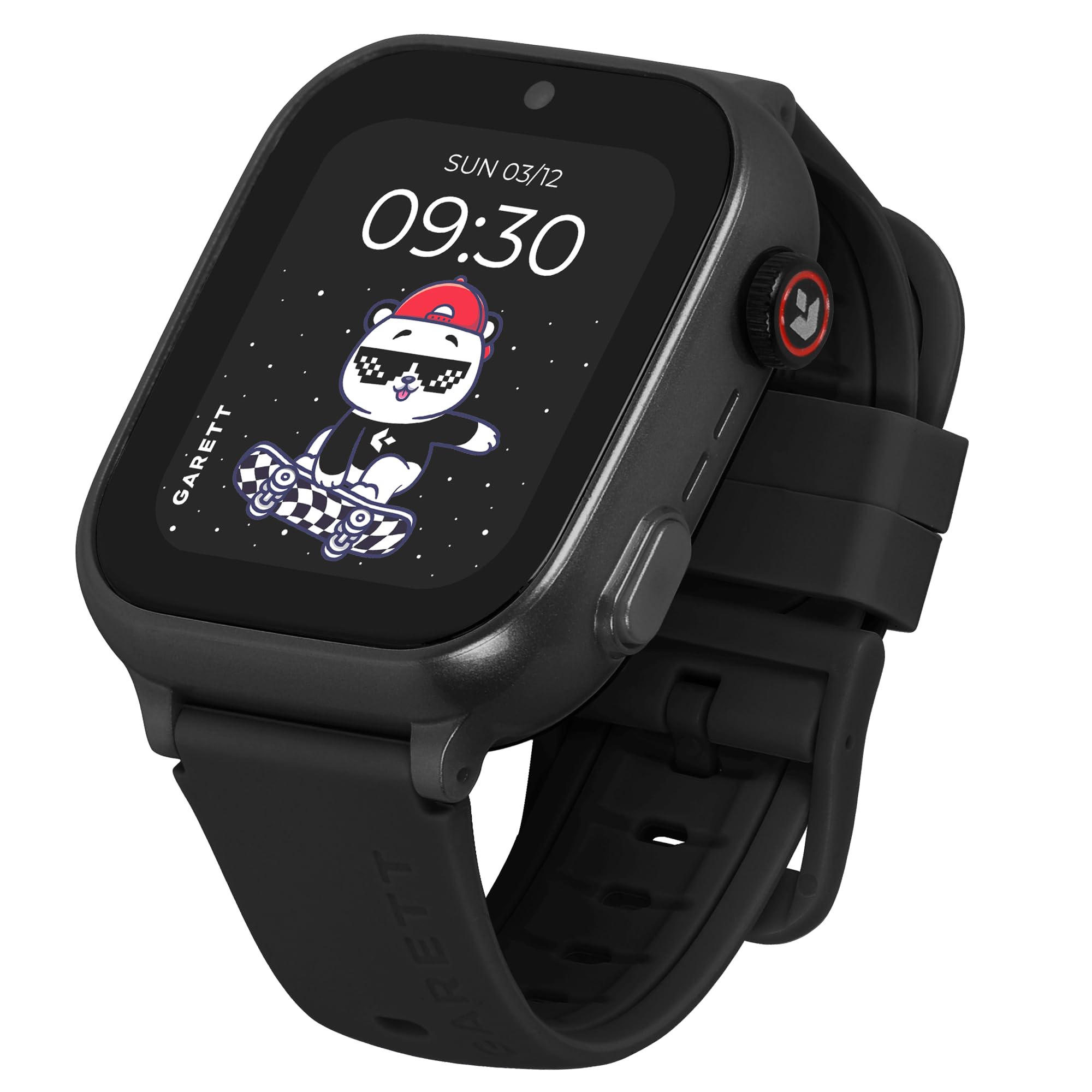 garett Smartwatch dziecięcy - 1,83″ - Face Unlock - z GPS SOS - 4G LTE - Cute czarny