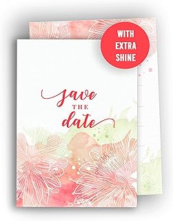 Edition Colibri Save the Date Karten mit Umschlag - A6 Karten für Hochzeit, standesamtliche Trauung, Geburtstag, Gartenparty, Taufe, Kommunion, Jugendweihe, Babyparty, 10 Stück, Aquarell