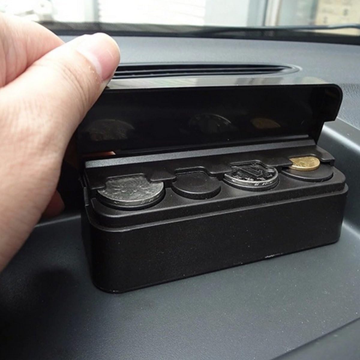 Car Coin Holder Dispenser Case Money Storage Sorter Box Cash Organizer Container