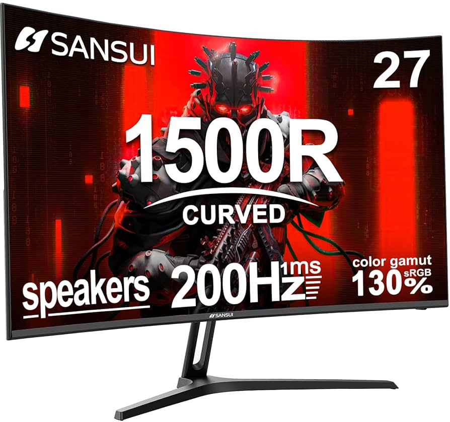 Amazon.com: SANSUI 27 Inch Curved Gaming Monitor 200Hz 180Hz