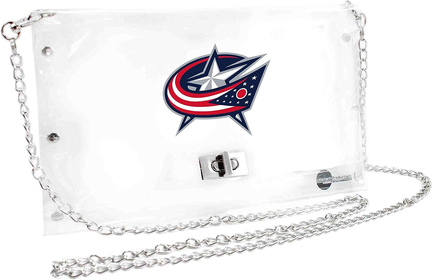 Littlearth NHL Columbus Blue Jackets Clear Envelope Purse, Team Color, 10" x 6.5" x 0.5"