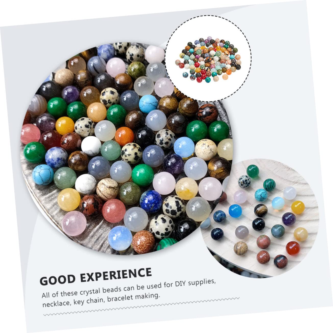 Lurrose 2 Sets Perlen Zur Schmuckherstellung Bügelperlen-set Runde Perlen Charms-perlen Bastelperlen Abstandsperlen 50 Stück * 2
