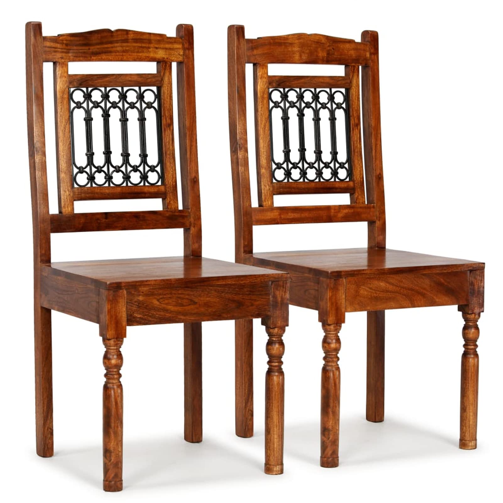 Chaises de salle à manger d'extérieur YuMeng modernes et classiques en Sheesham, 2 pièces