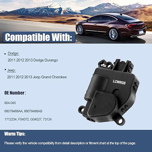 Miniatura 2 de LCWRGS Actuador de puerta de mezcla HVAC compatible con Jeep Grand Cherokee 2011 2012 2013, Dodge Durango 2011-2013, actuador de puerta de aire de