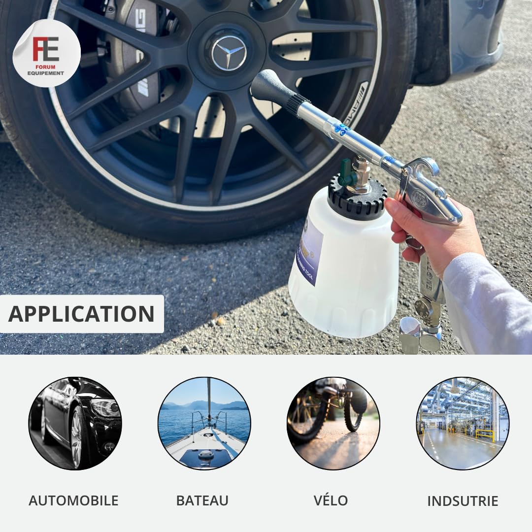Pistolet de Nettoyage Voiture Cyclone Z020K - Puissant et Réglable de 1000 à 3000 Tours/Min, Effet Tornade pour Un Nettoyage Voiture Intérieur, Pistolet à Air Comprimé, Réservoir 1L