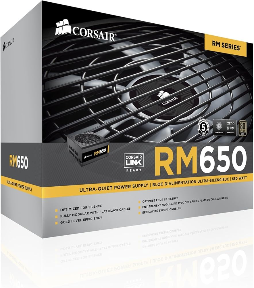 Corsair RM650x, 650W, Fully Modular Power Supply, 80+ Gold Certified thumbnail 2