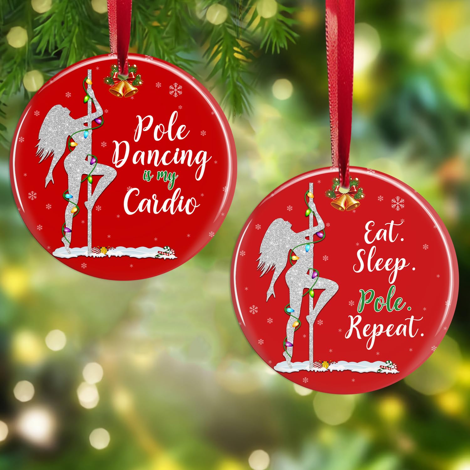 Décoration de pole dance pour sapin de Noël chic et original