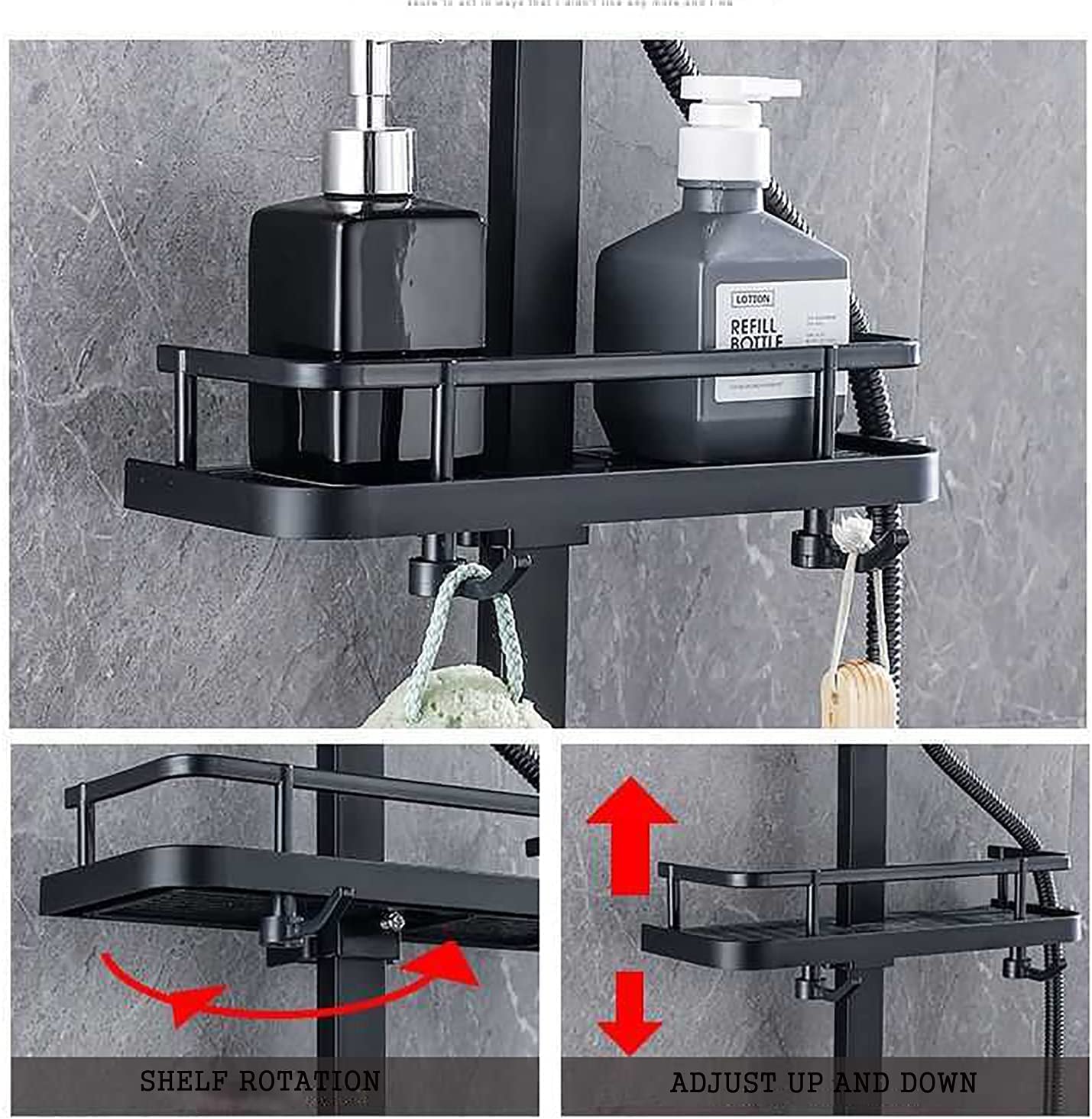 Sistema Doccia termostatico Miscelatore Doccia Nero con valvola per Bagno con Doccia a Mano Display Digitale a LED Rubinetti per Doccia a Pioggia