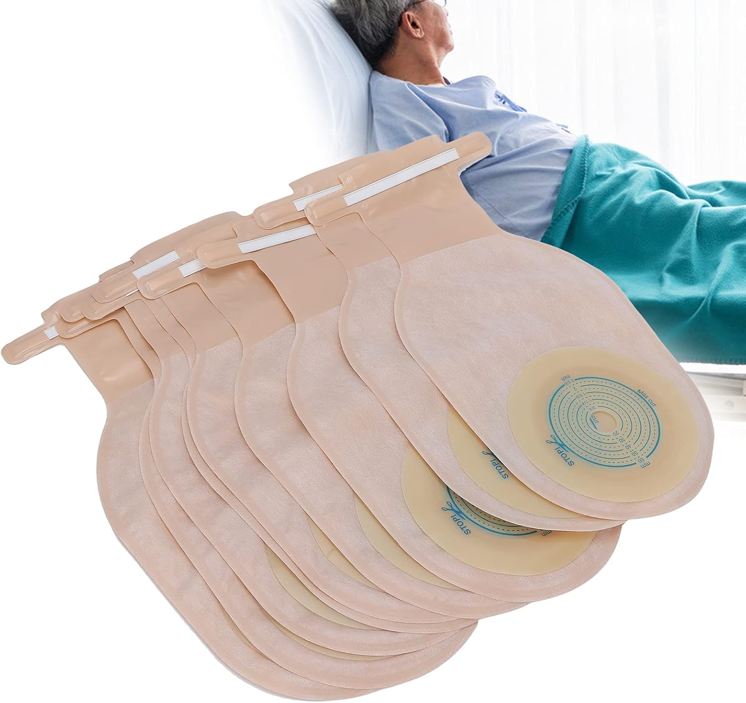 Colostomy Bag,10pcs One Piece Ostomy Bag Drainable Pouches