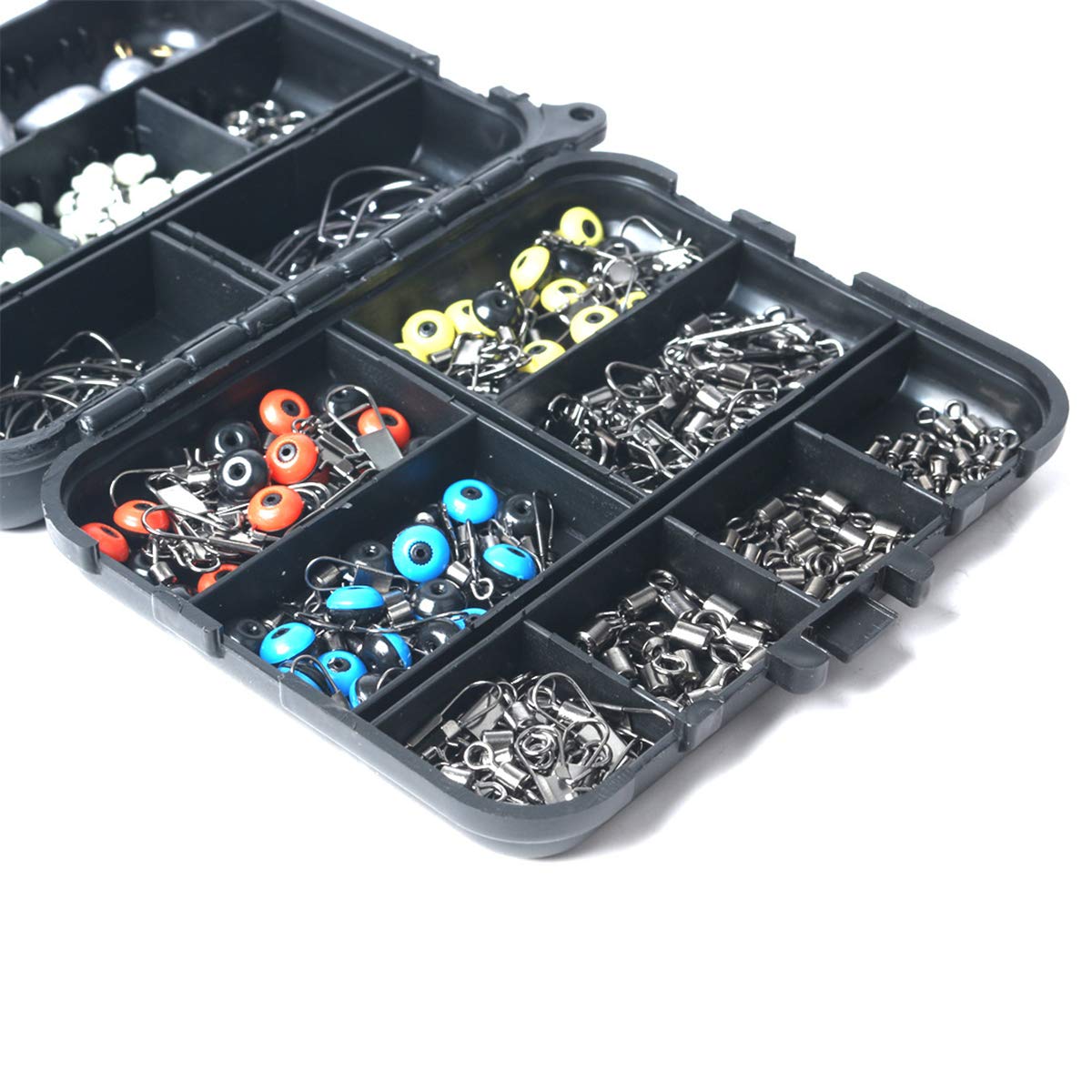 Lot de 251 accessoires de pêche avec perles et crochet pivotant