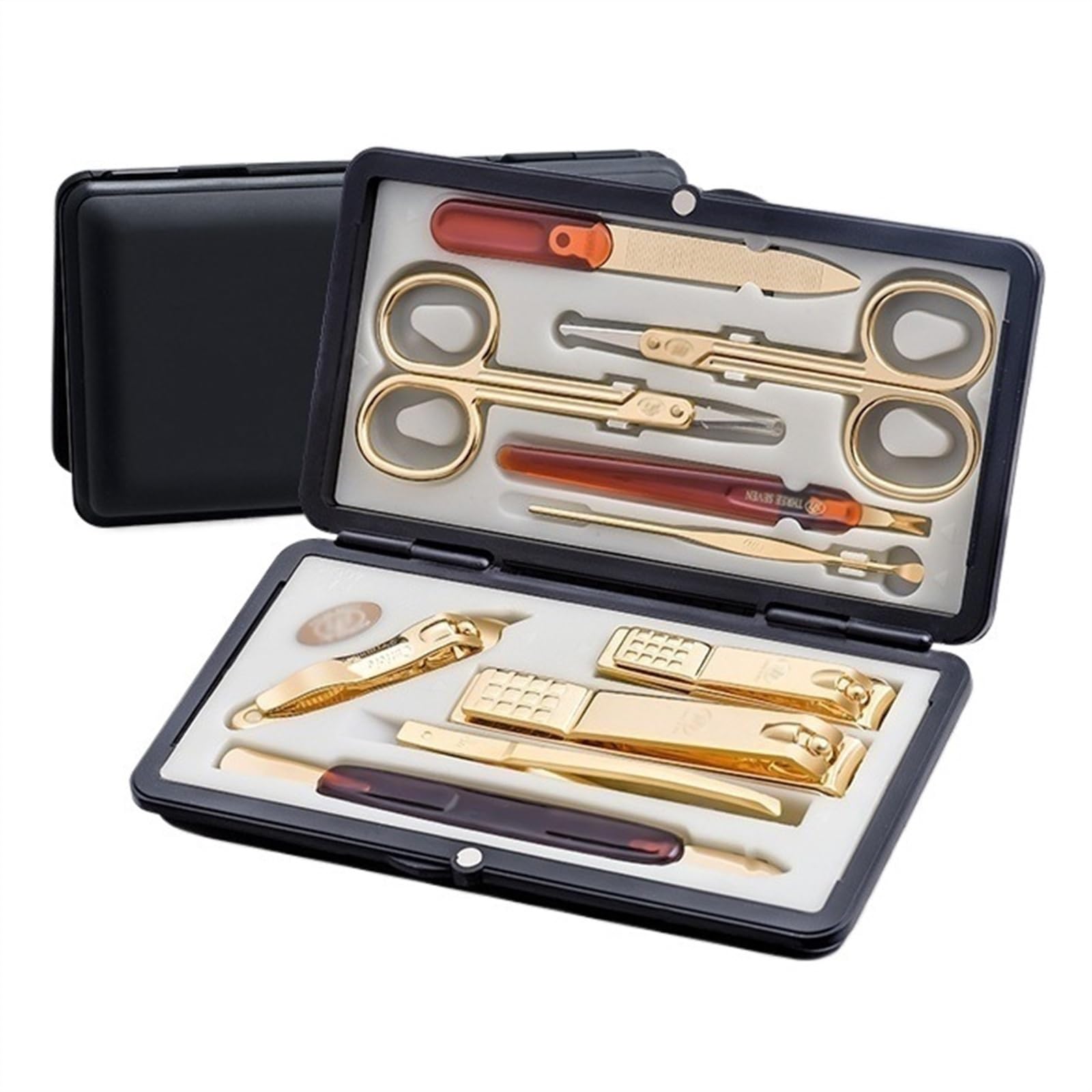 Juego de cortaúñas for manicura, kit de pedicura profesional de acero inoxidable 10 en 1, tijeras for uñas, kit de cuidado con estuche de viaje de lujo, herramientas portátiles for el cuidado