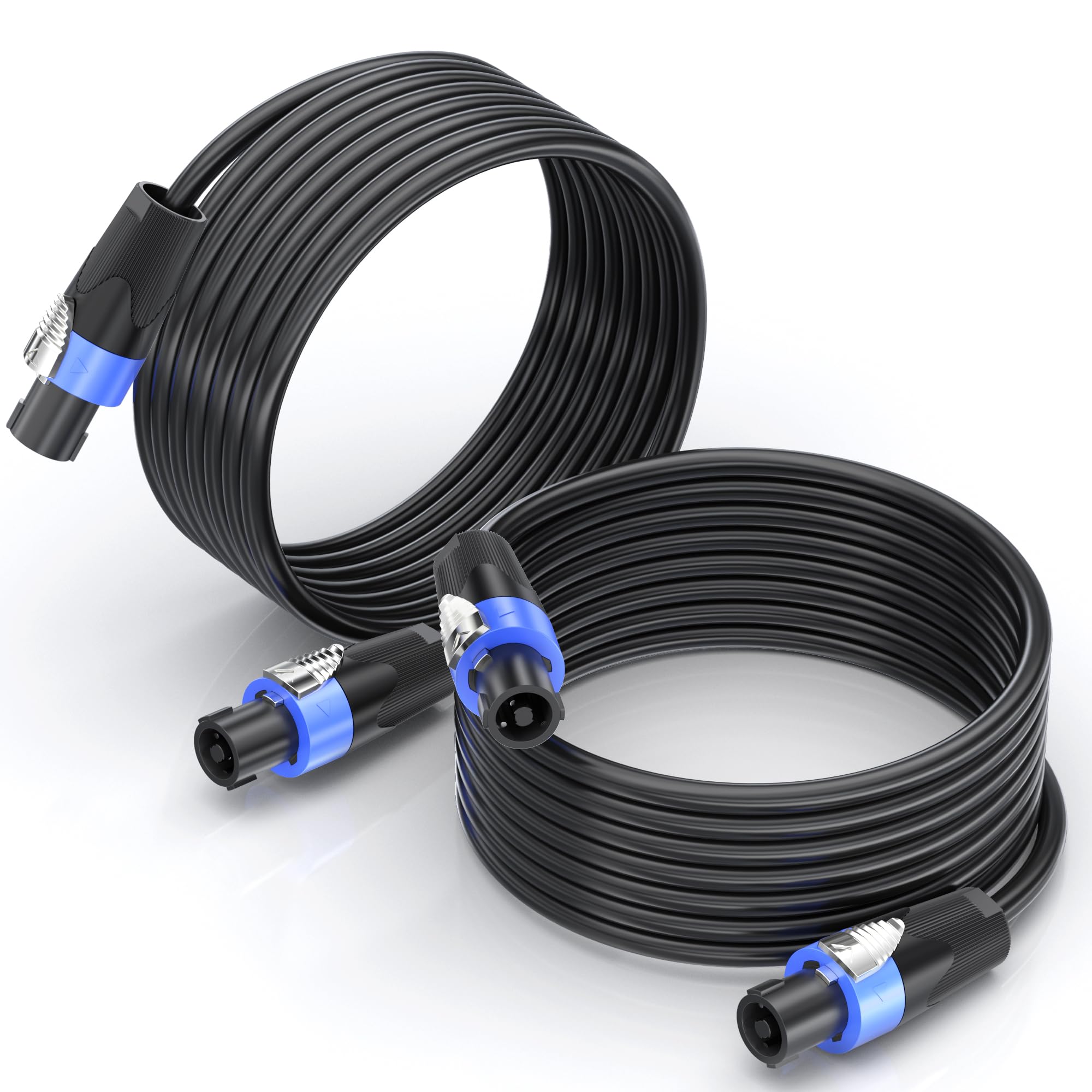 3M 2pack Speakon à Speakon câble haut-parleur 15 Guage Cord Wire M-M pour amplificateur audio avec Twist Lock DJ/PA mâle pour Heavy Duty Audio