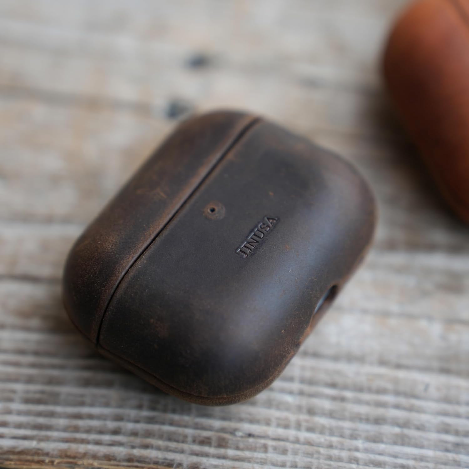 Handcrafted Crazy Horse Unique Leather Case for AirPods Pro 3rd Gen (2025), Vintage Aesthetic, Two-Tone Effect,Compatible with MagSafe, Compatible with Airpods Pro 3 darkbrown1