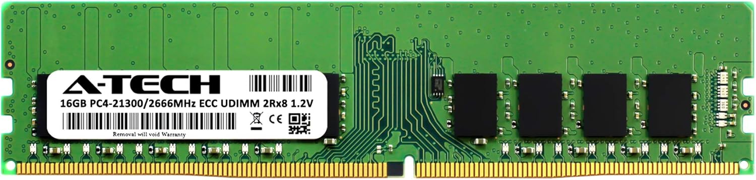 A-Tech 16GB RAM for Dell PowerEdge T40 | DDR4 2666MHz PC4-21300 ECC Unbuffered UDIMM 2Rx8 Server Single Memory Upgrade Module (Replacement for SNPVDFYDC/16G, AA335286, VDFYD, 0VDFYD)