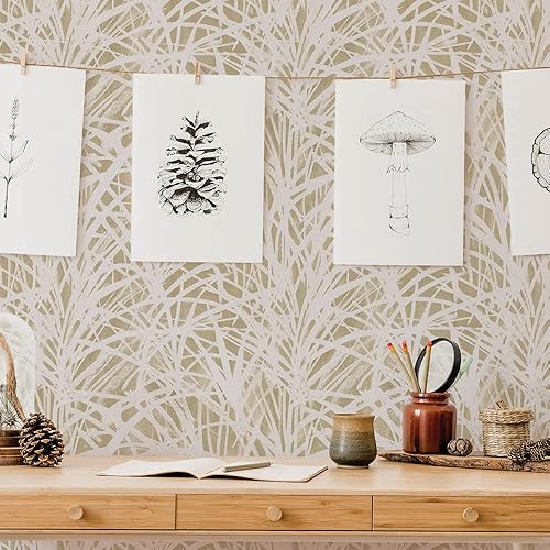 Miniatura 7 de Tempaper Papel tapiz extraíble de base beige, 20.5 pulgadas x 16.5 pies, fabricado en los Estados Unidos