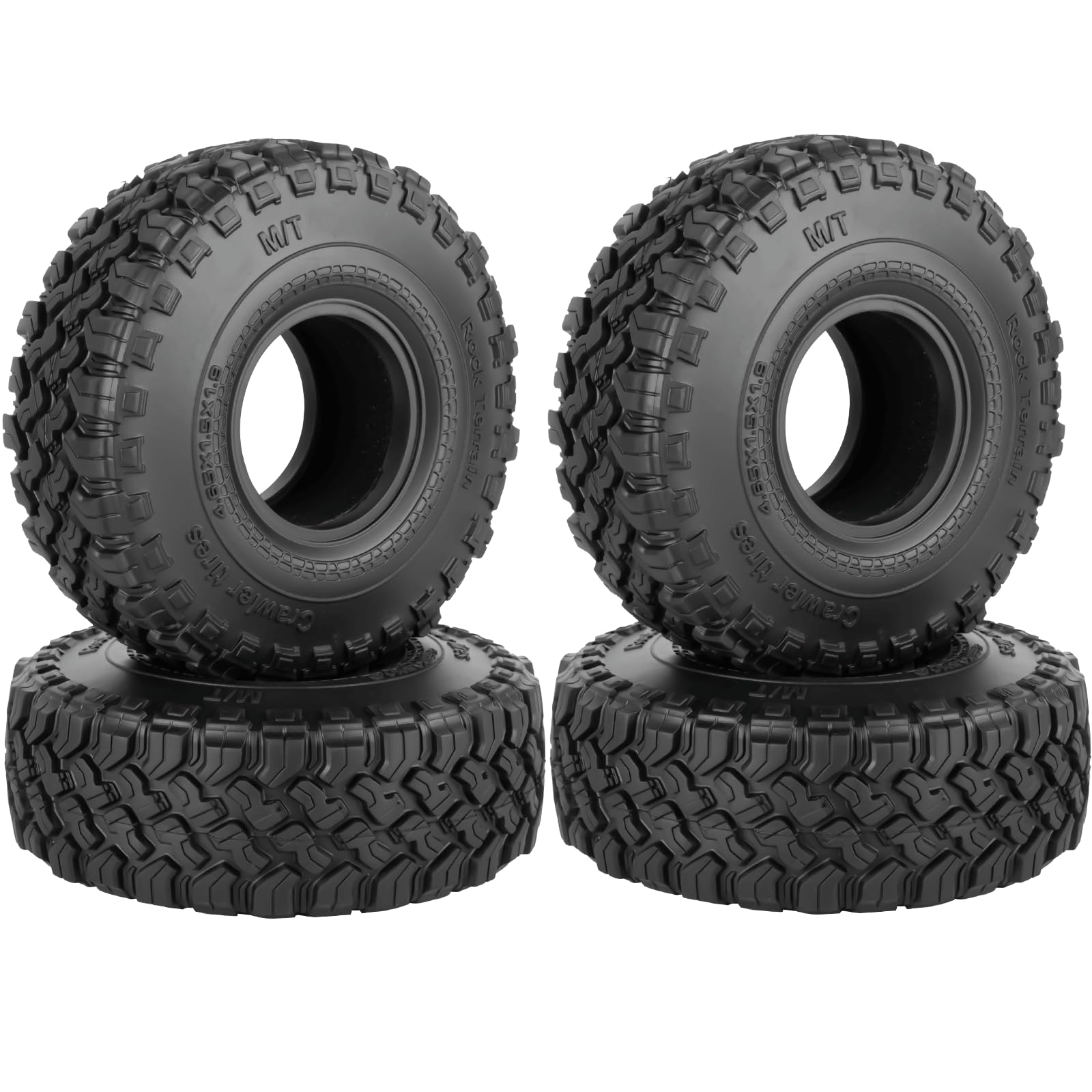 Photo 1 of 1.9 Inch RC Crawler Tires Skins Soft Rubber Off-Road Tyres for 1/10 TRX4 TRX6 SCX10 90046 AX103007 D90 Gen7 MST VS4-10,RCHuiWow High Grip Mud Terrain Tyres,StyleF