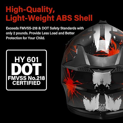 Miniatura 2 de XFMT DOT - Casco para niños, para motocross, calle, bicicleta todoterreno, gafas, guantes, cuatrimoto, casco MX