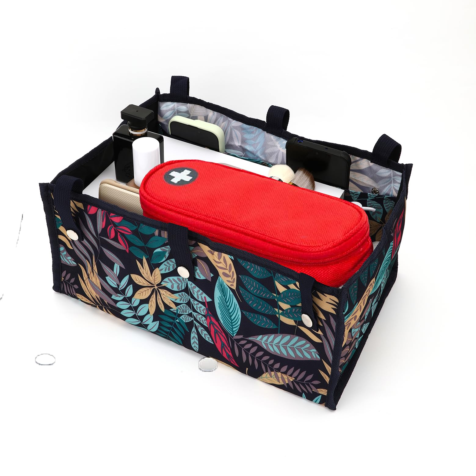 Walker Bag Under Seat for Four Wheel Rollator, Rollator Bag Tote Organizer Pouch Storage to Walkers for Senoirs, Walker Accessories (Maple Leaf, Large)
